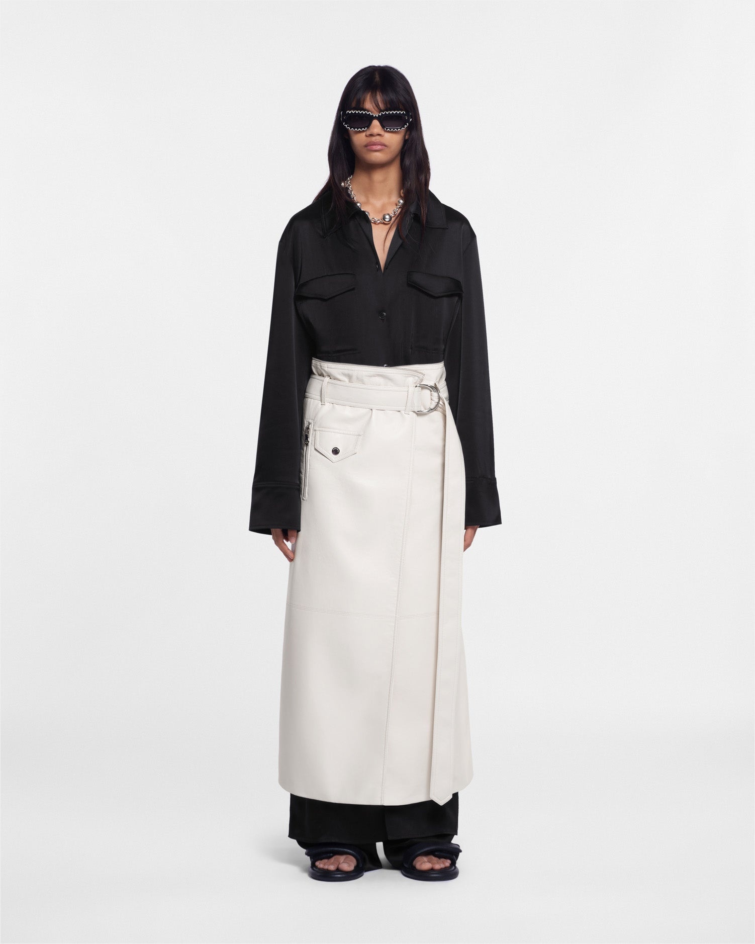 Regenerated Leather Biker Coat - 5