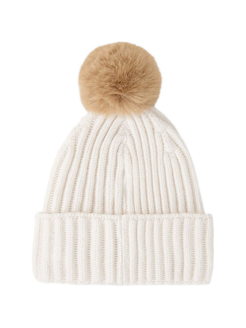 BOGNER Ranya ribbed pompom beanie hat outlook