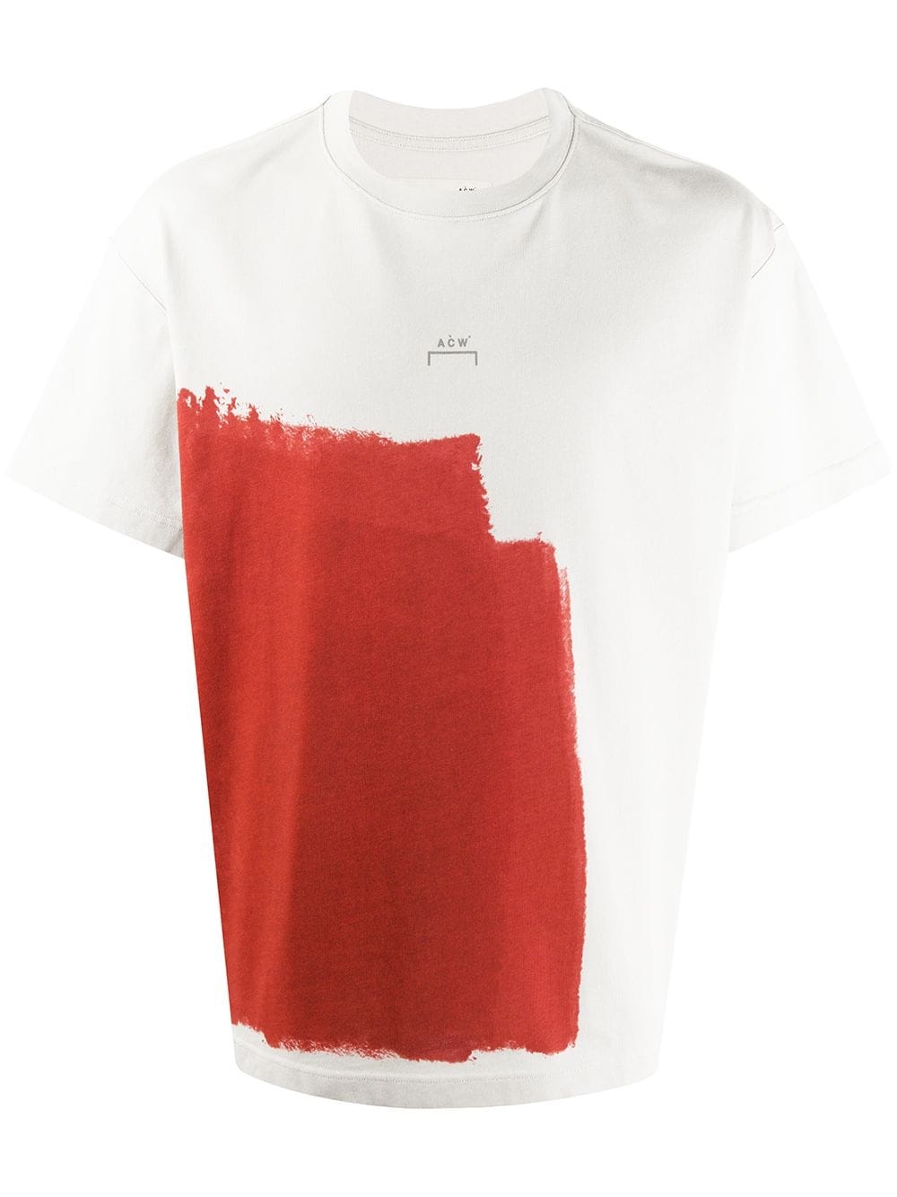 brushed-effect cotton T-shirt - 1