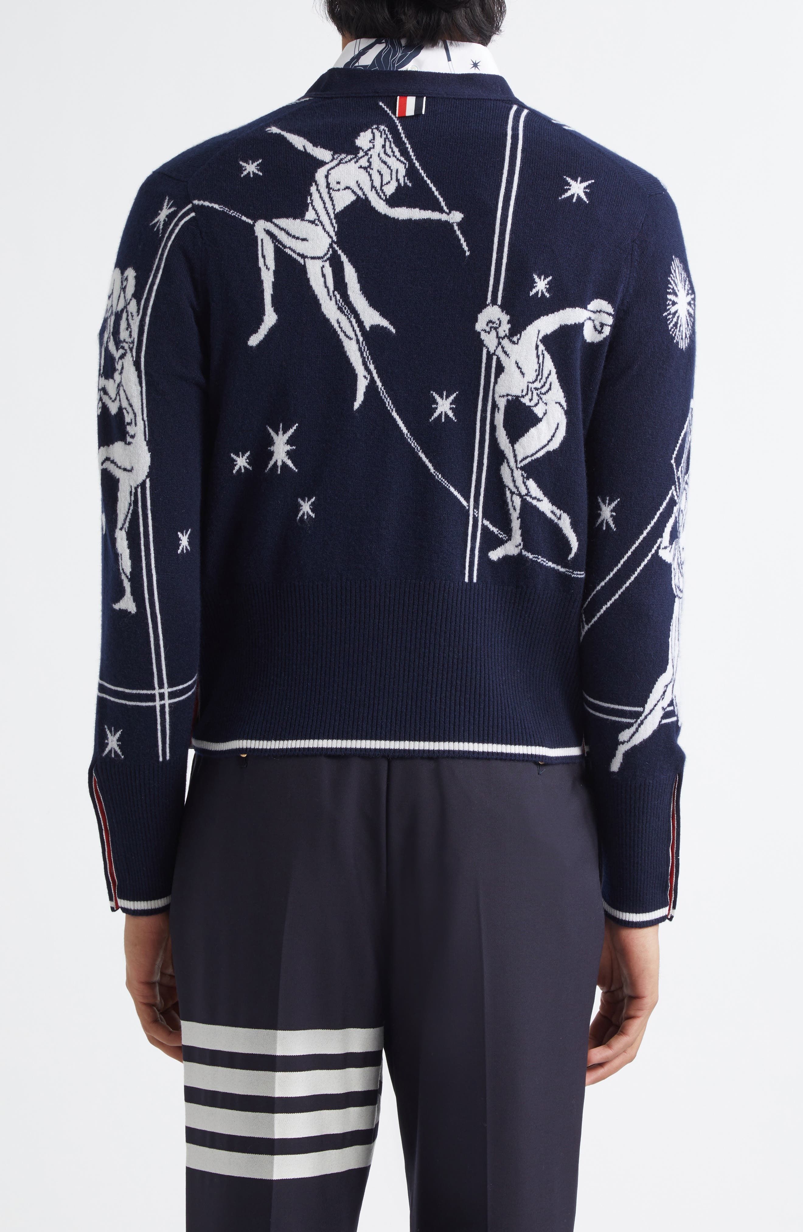 Thom Browne Olympic Constellation Cashmere Cardigan in Navy at Nordstrom - 2