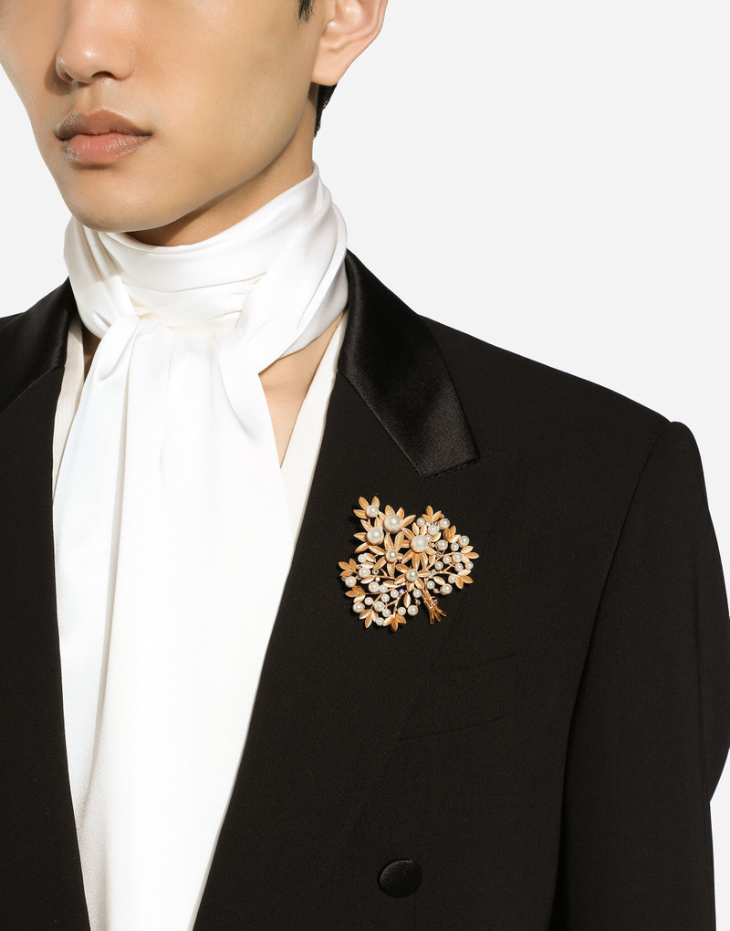 Dolce & Gabbana Brooch with branches, leaves and DG logo outlook