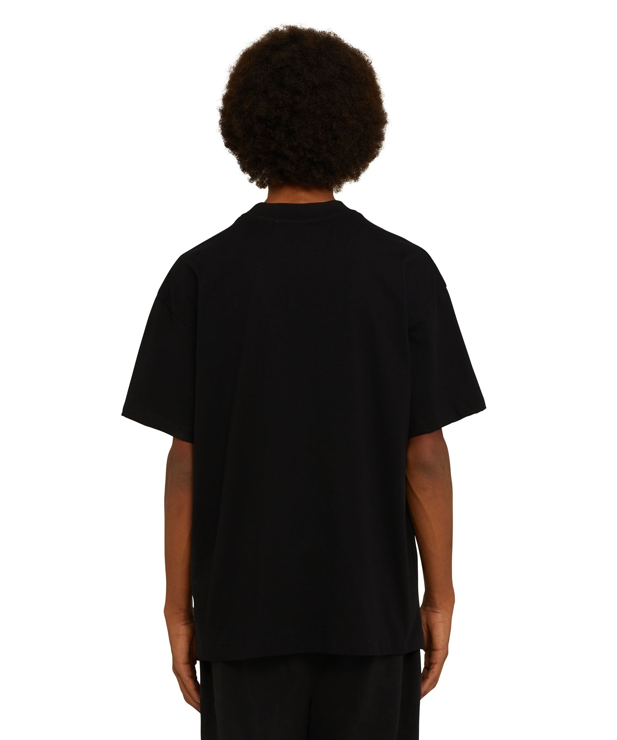 Cotton crewneck t-shirt with new brushed MSGM logo - 3