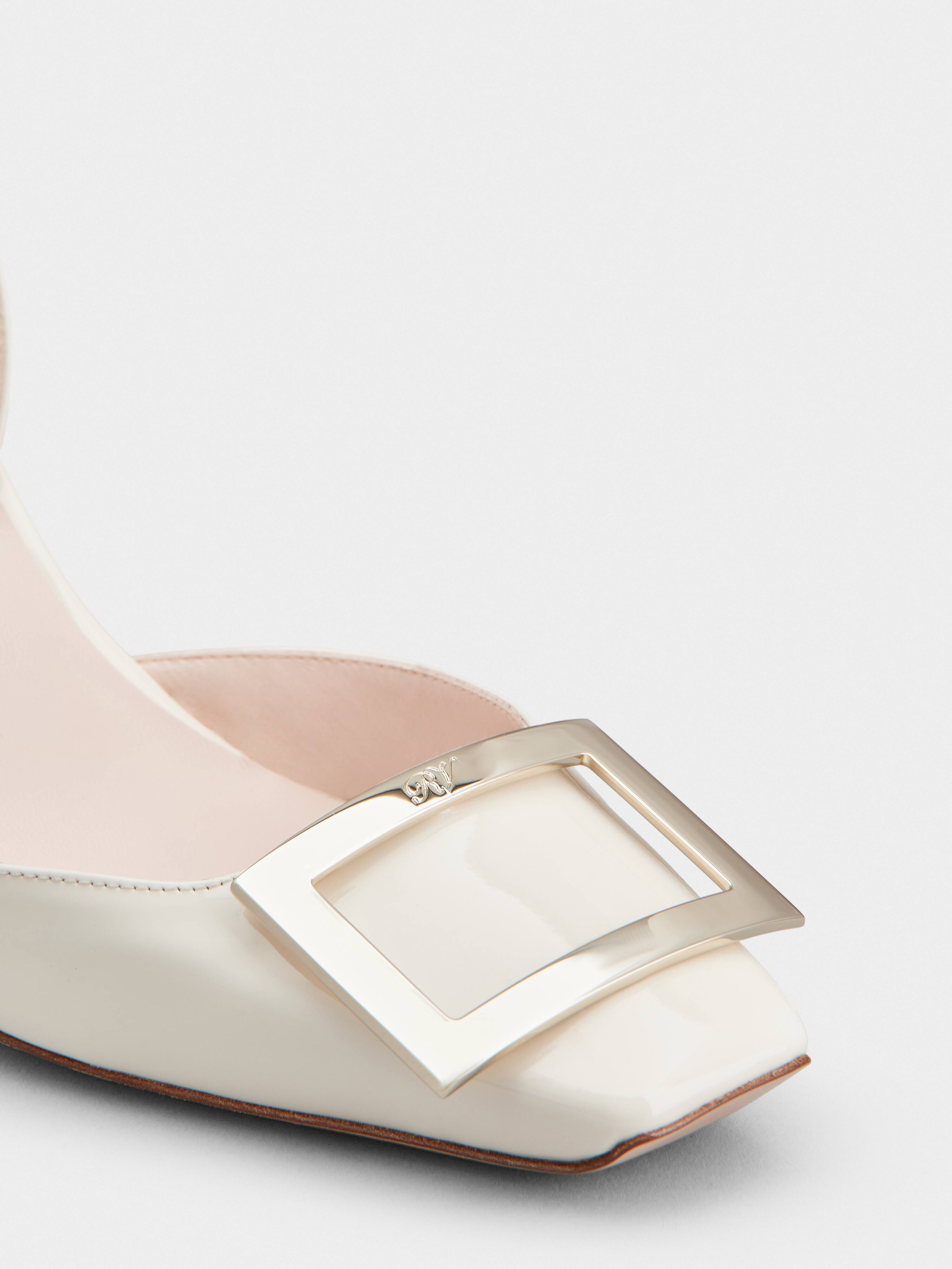Trompette Metal Buckle Slingback Pumps in Patent Leather - 3