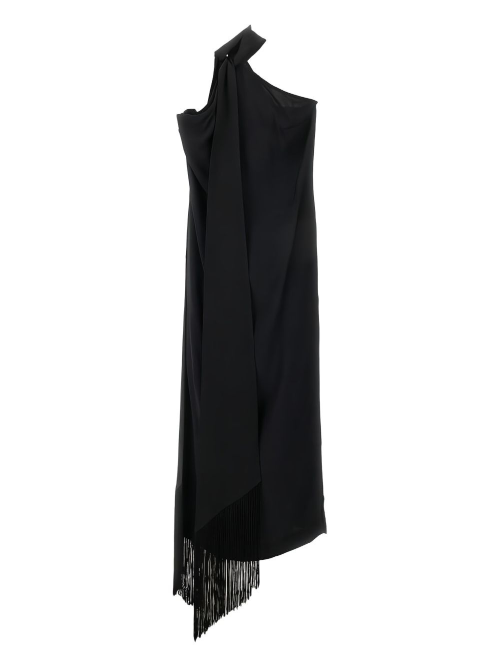 fringed one-shoulder dress - 1