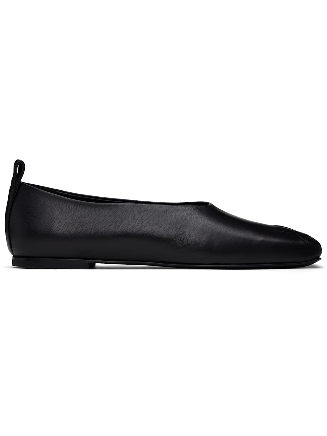Black Minimal Leather Loafers - 1