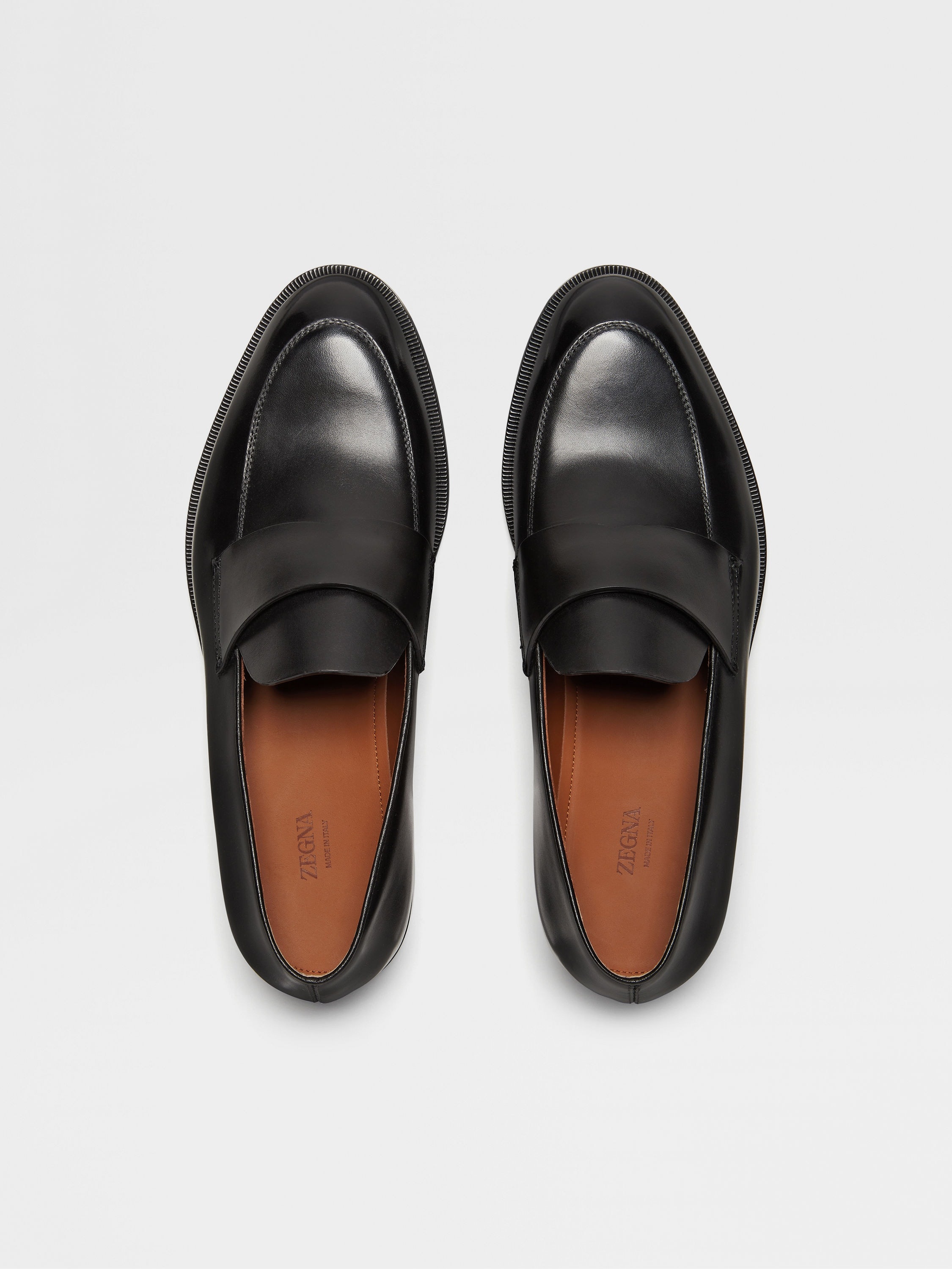 BLACK LEATHER TORINO LOAFERS - 5