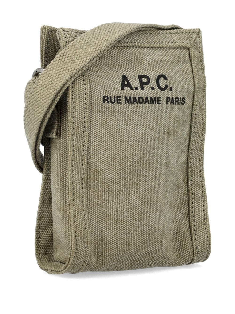 logo print mini canvas messenger bag - 3