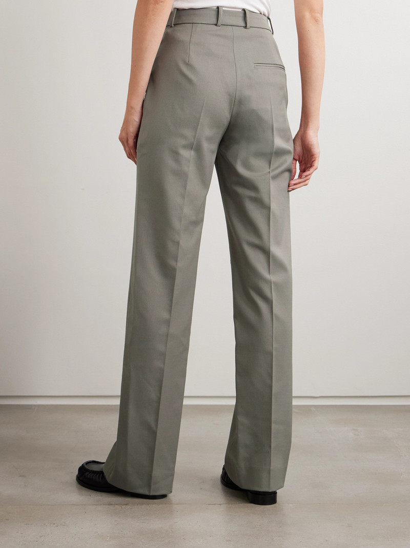 Lenora Pleated Twill Straight-leg Pants 3