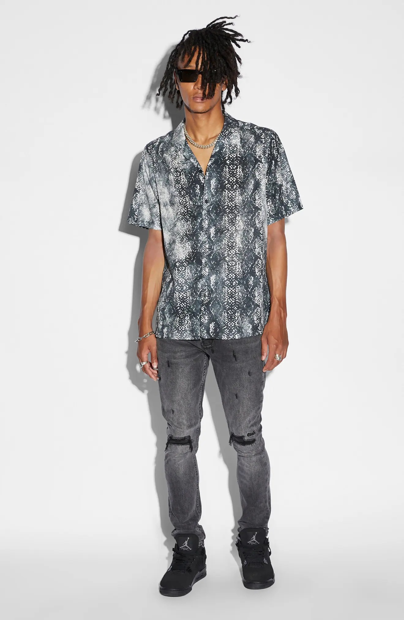 Mamba Snakeskin Print Camp Shirt - 4