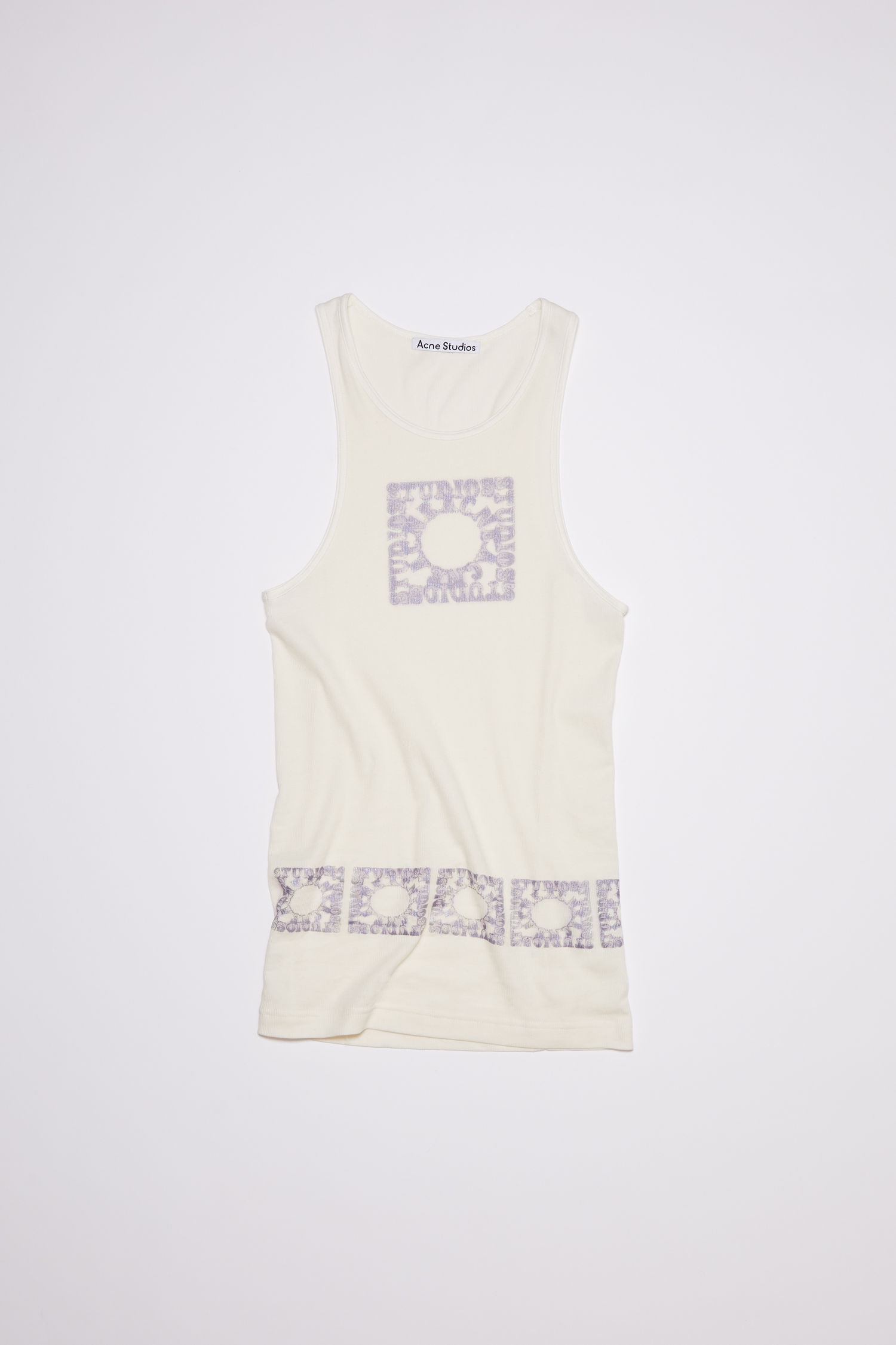 Ribbed tank top - Off white - 1