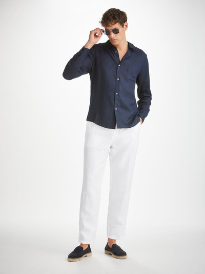 Derek Rose Men's Trousers Sydney Linen White outlook