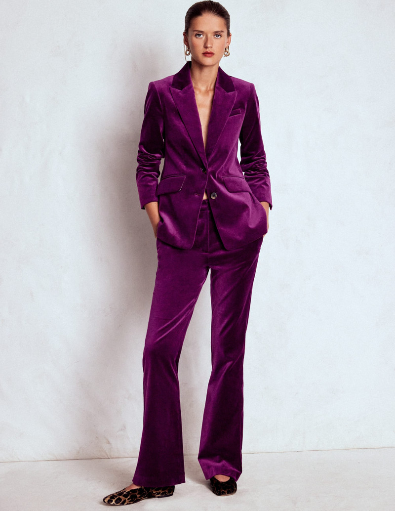 Stamford Velvet Blazer-Plum Jam 5
