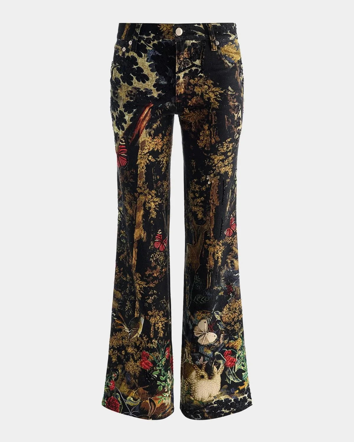 Roxie Embroidered Wide-Leg Jeans - 1