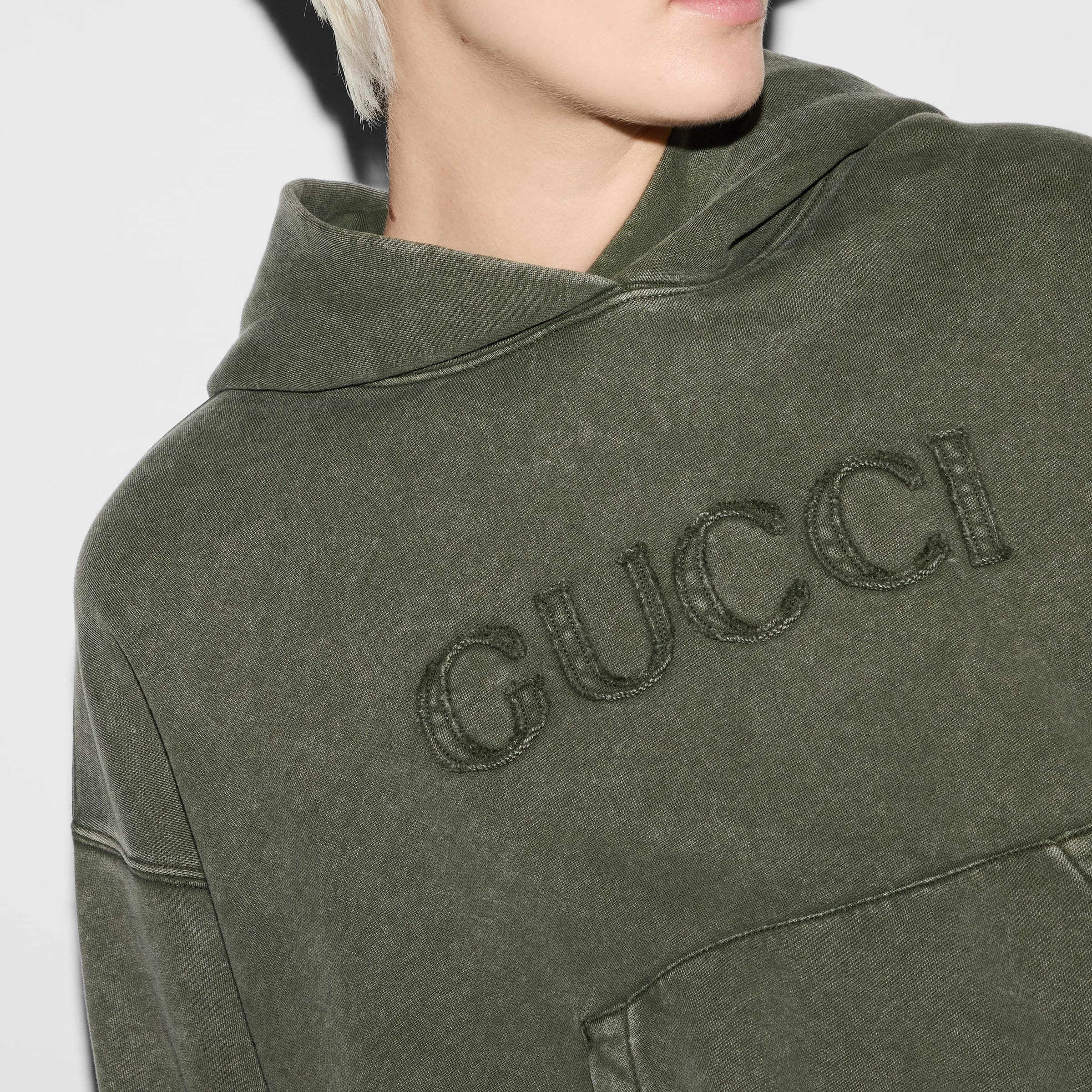 Embroidered cotton jersey hooded sweatshirt - 5