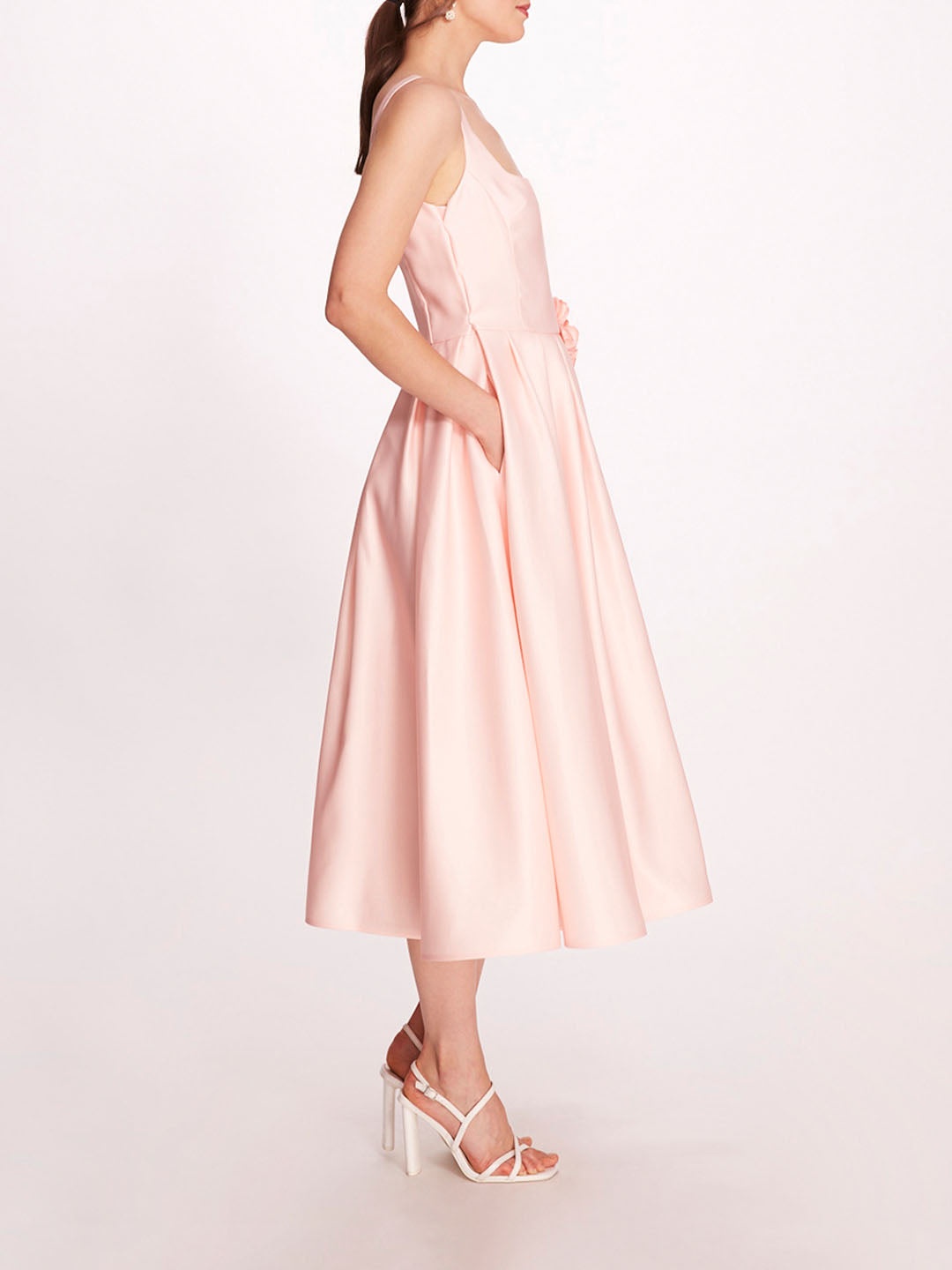 DUCHESS SATIN MIDI DRESS - 3