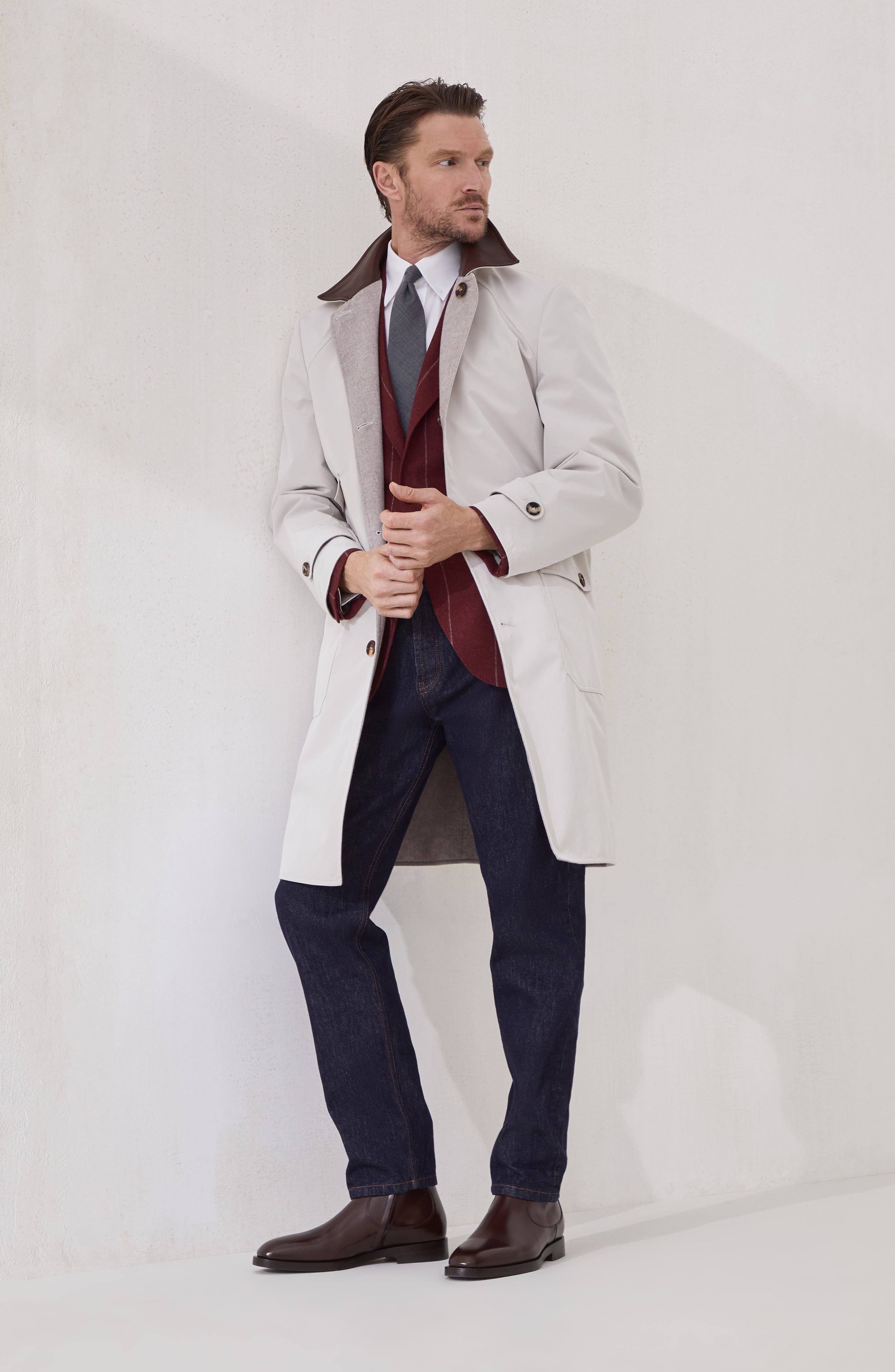 Brunello Cucinelli Deconstructed Cavallo blazer in Purple-Red at Nordstrom - 6