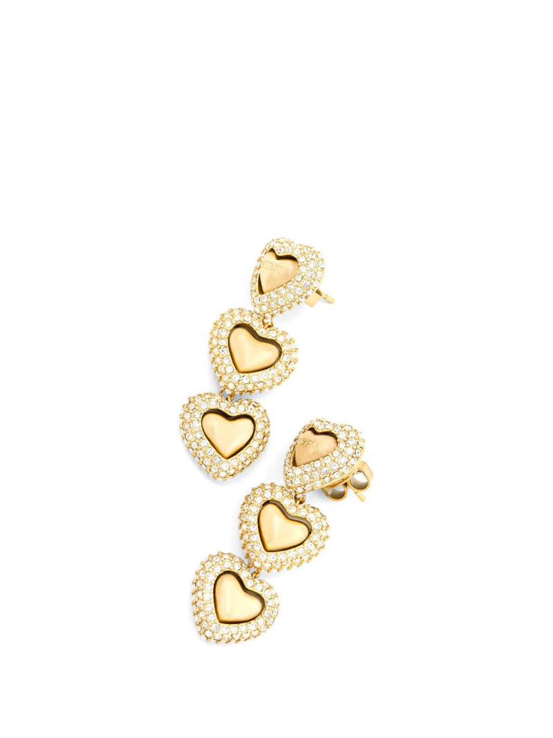 GUESS USA Beloved heart embellished earrings outlook