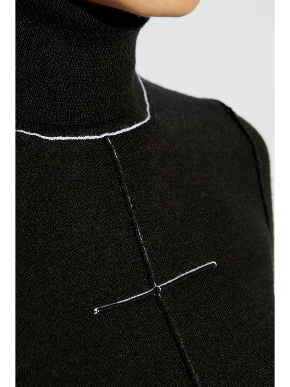 contrast long-sleeved dress - 5
