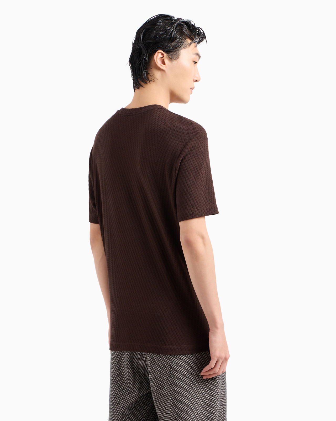 Viscose and cashmere jacquard jersey crew-neck T-shirt - 3