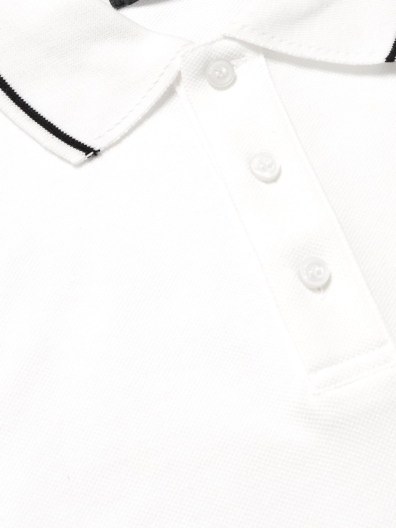 Logo-Embroidered Cotton-Piqué Polo Shirt White - 4