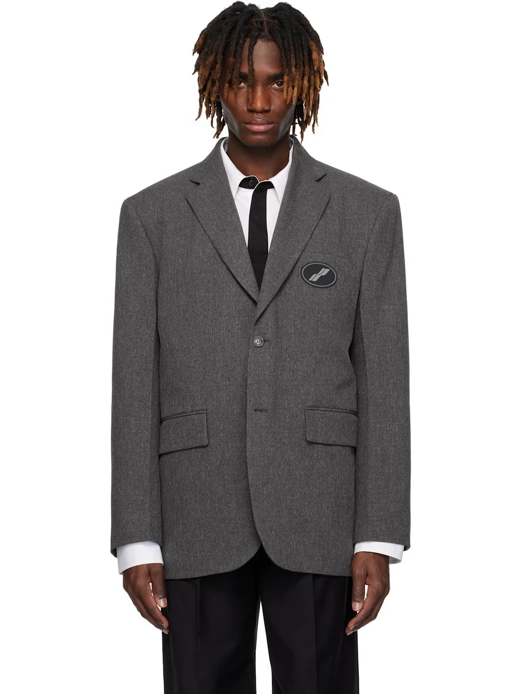 Gray Oversized Blazer - 1