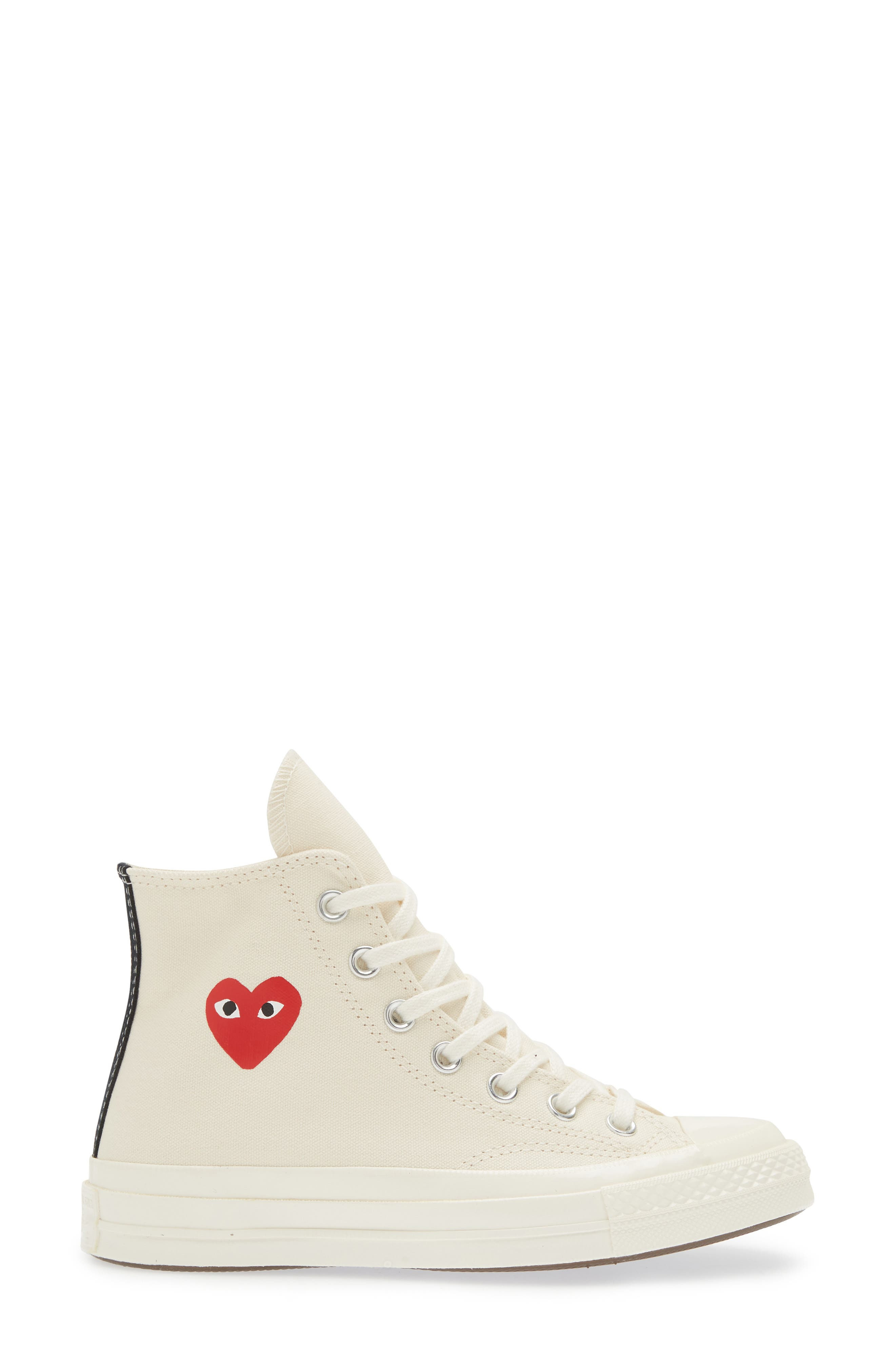 Comme des Garçons PLAY x Converse Chuck Taylor® All Star® Heart High Top Sneaker in Beige at Nordstr - 3