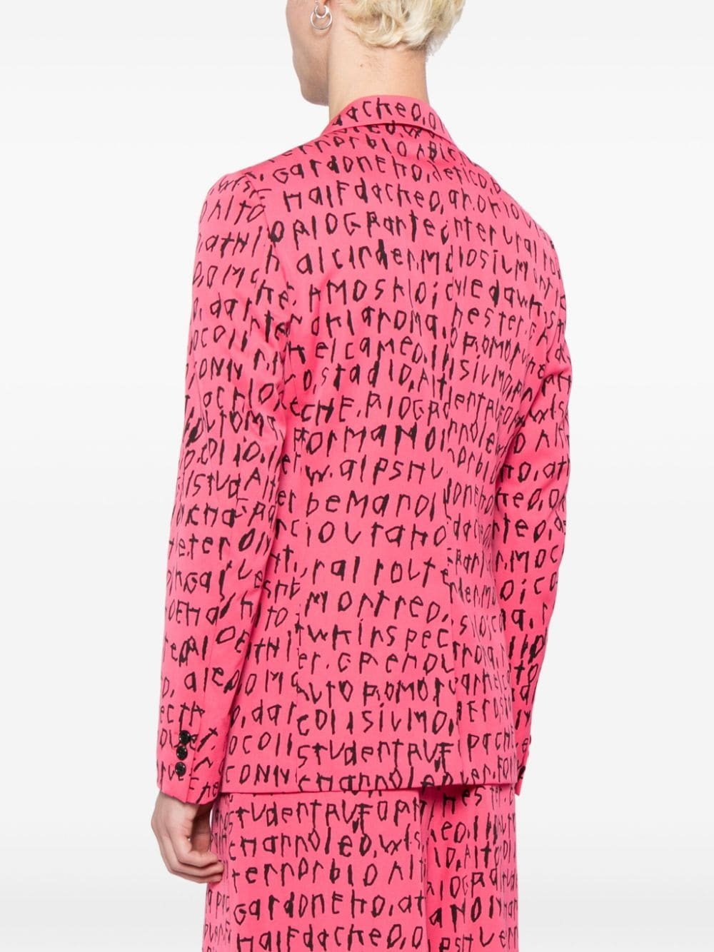 graphic-print wool blazer - 4