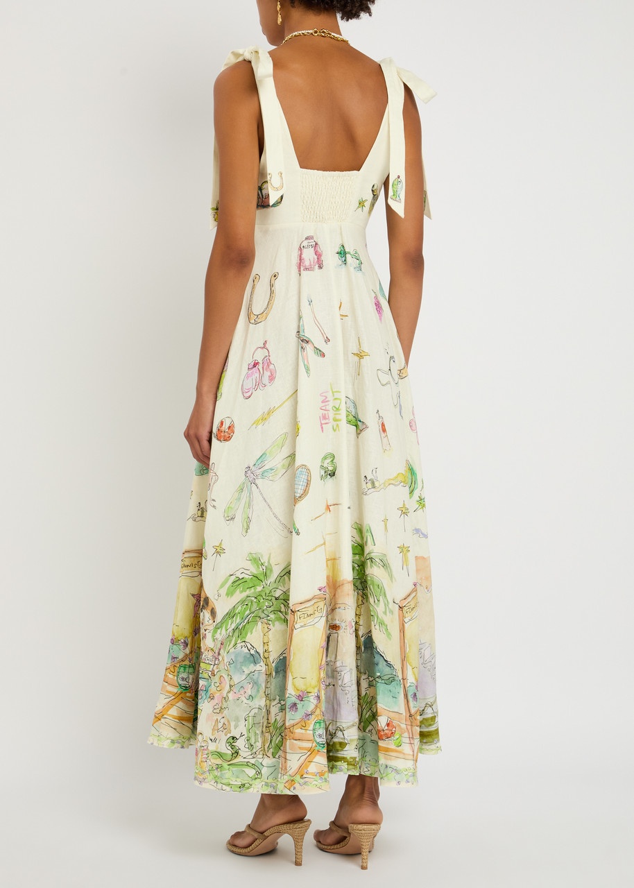 Alemais Anouk Printed Linen Maxi Dress - 3