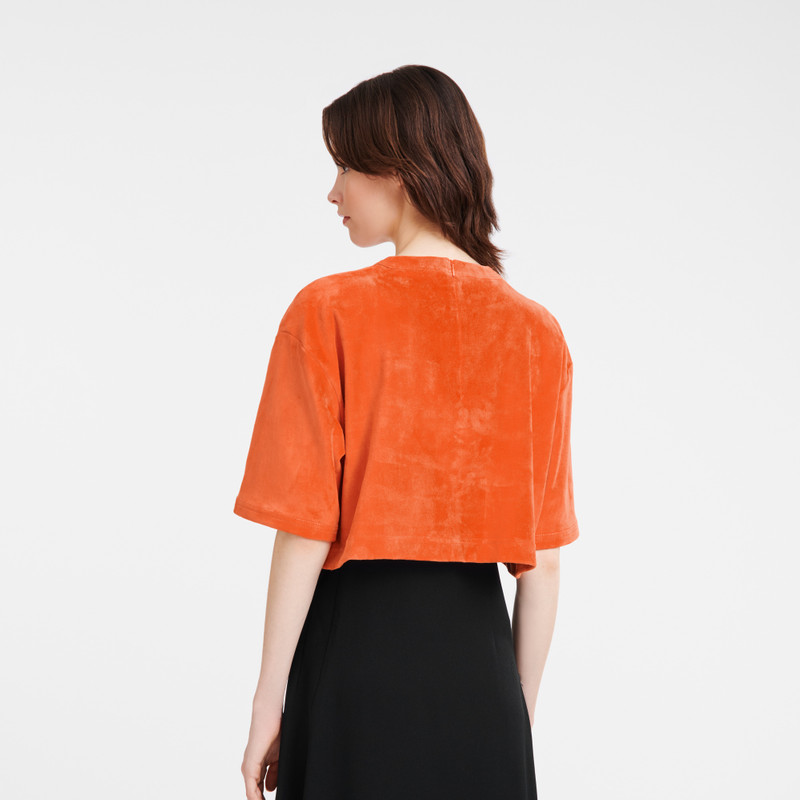 Leather crop top Orange - Leather 3