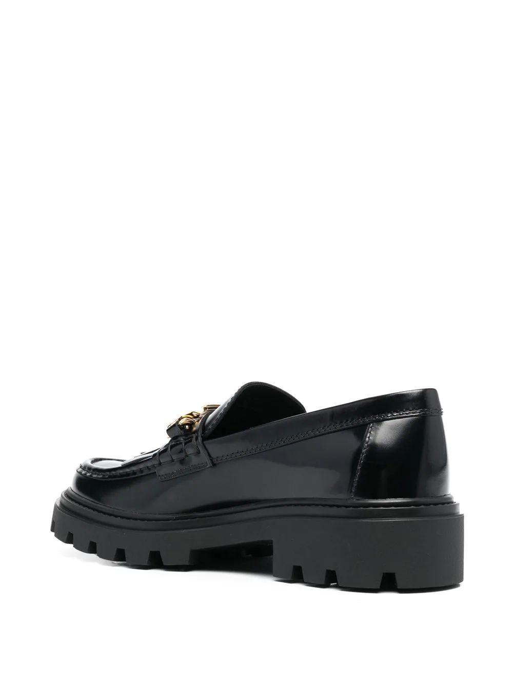 Fringed leather loafers - 3