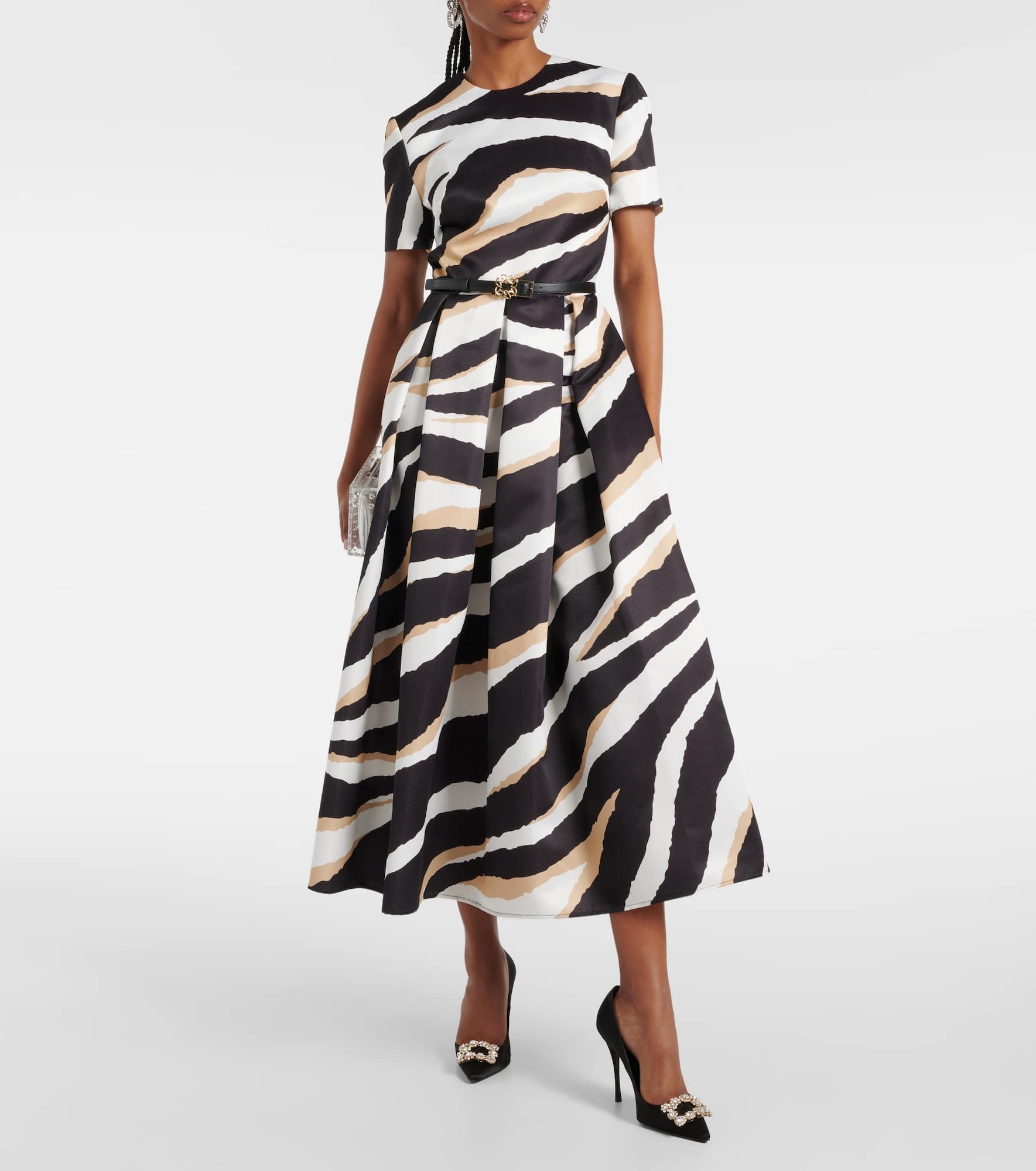 Printed silk-blend midi dress - 2