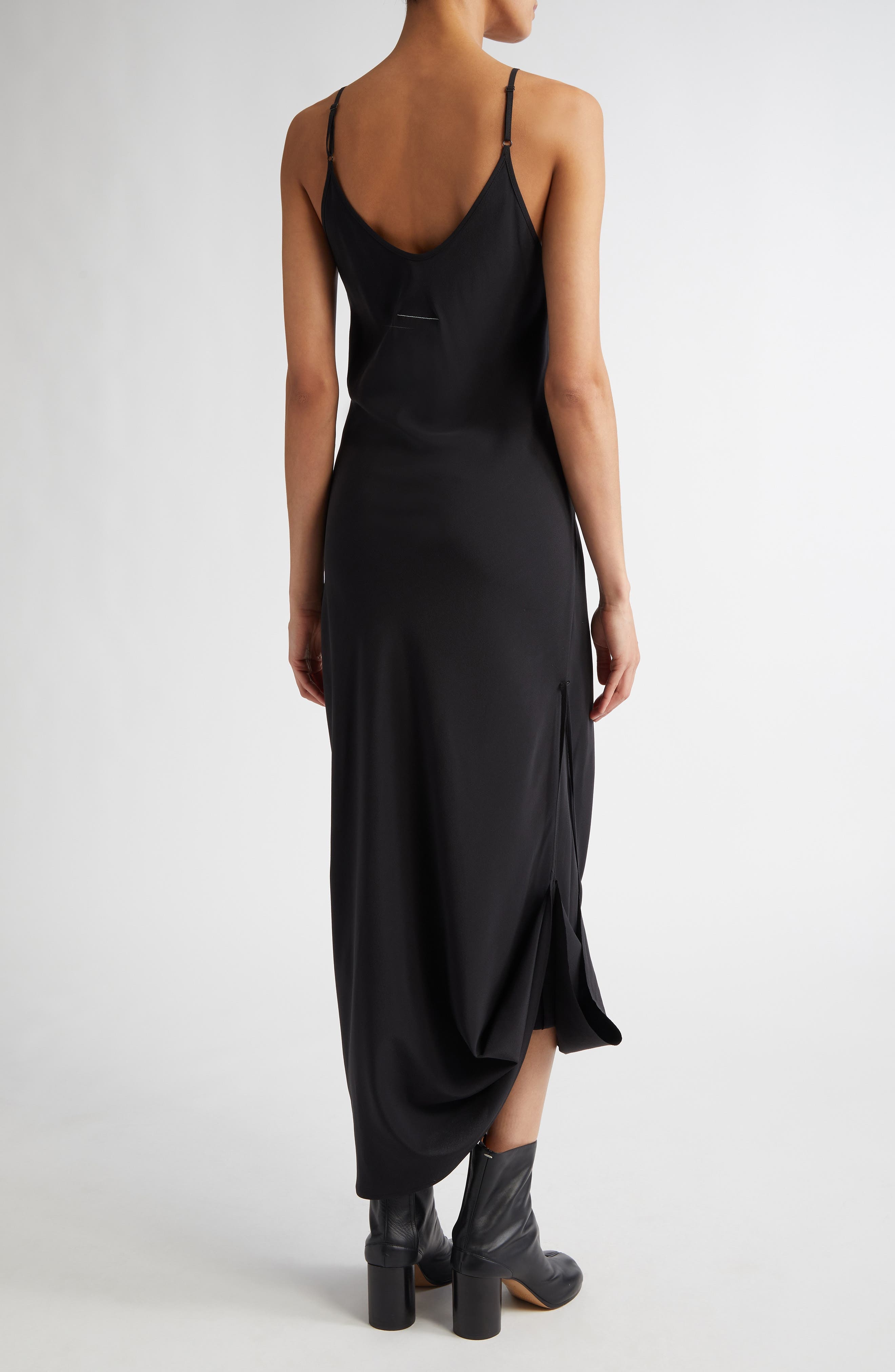 MM6 Maison Margiela Convertible Silk Slipdress in Black at Nordstrom - 2