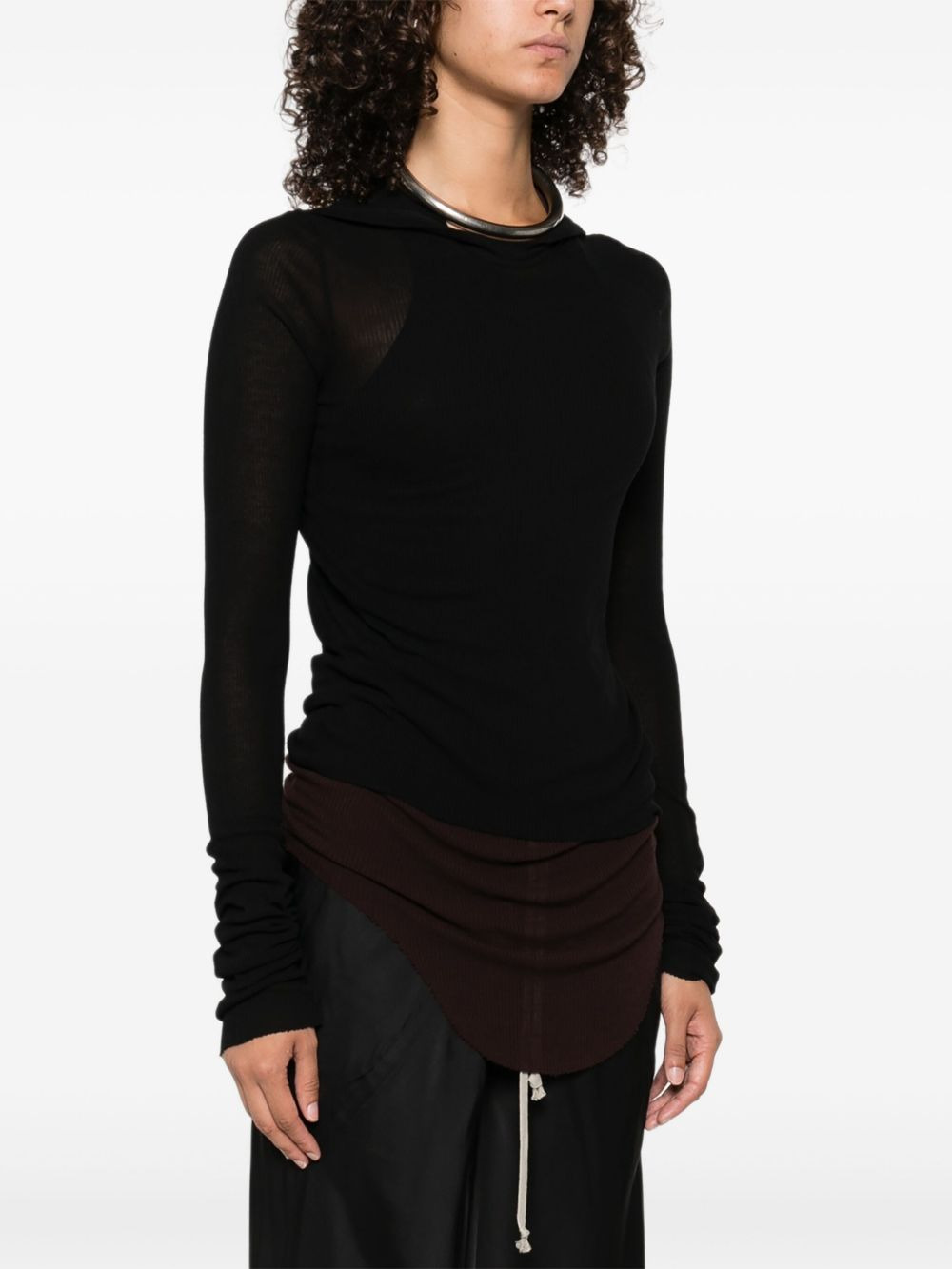 ribbed-knit long-sleeve T-shirt - 3