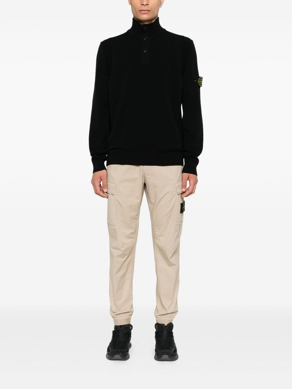 cargo-pocket cuffed trousers - 2