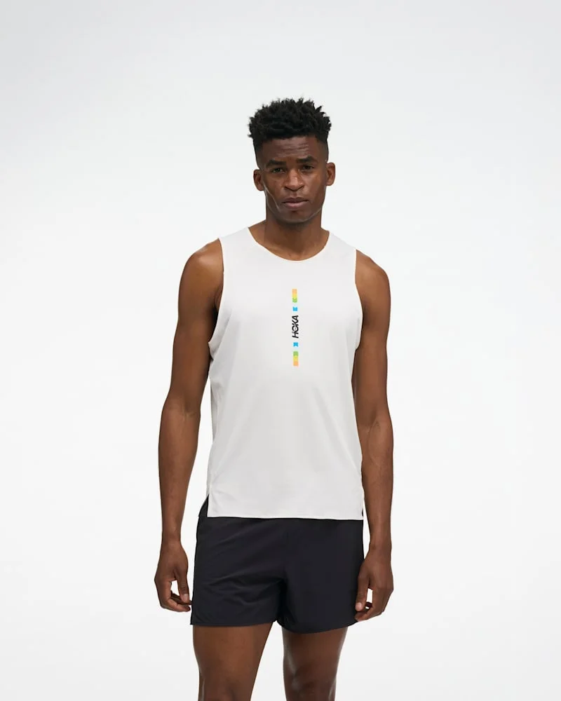 Men's EveryRun Tank Top in White/Multi - 1