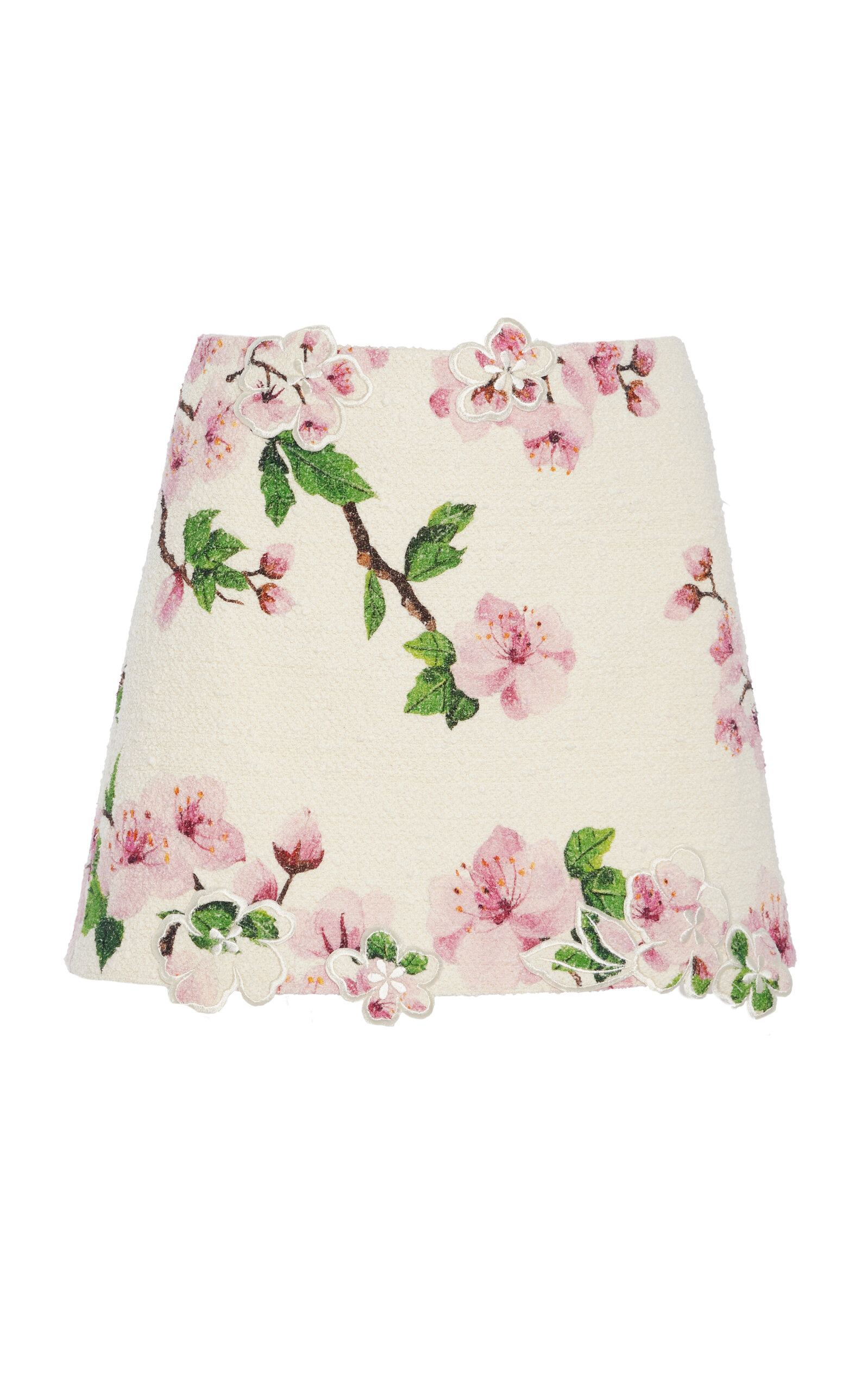 Embroidered Tweed Mini Skirt ivory - 1