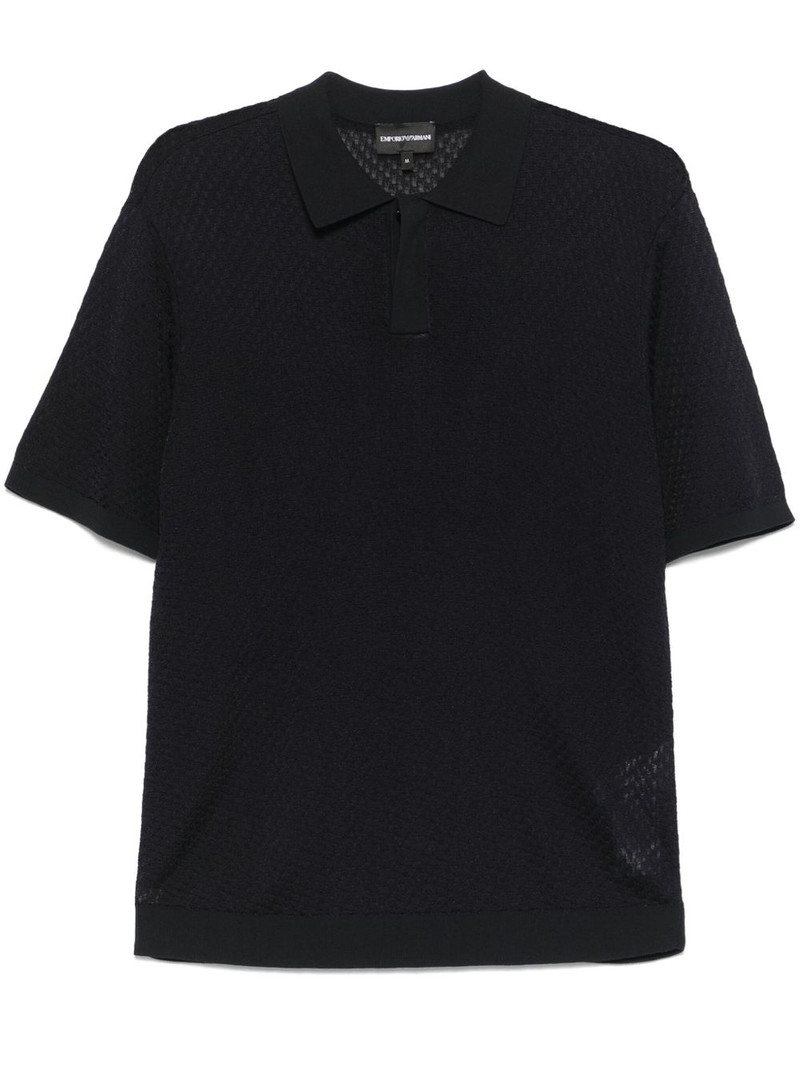 knitted polo shirt - 1