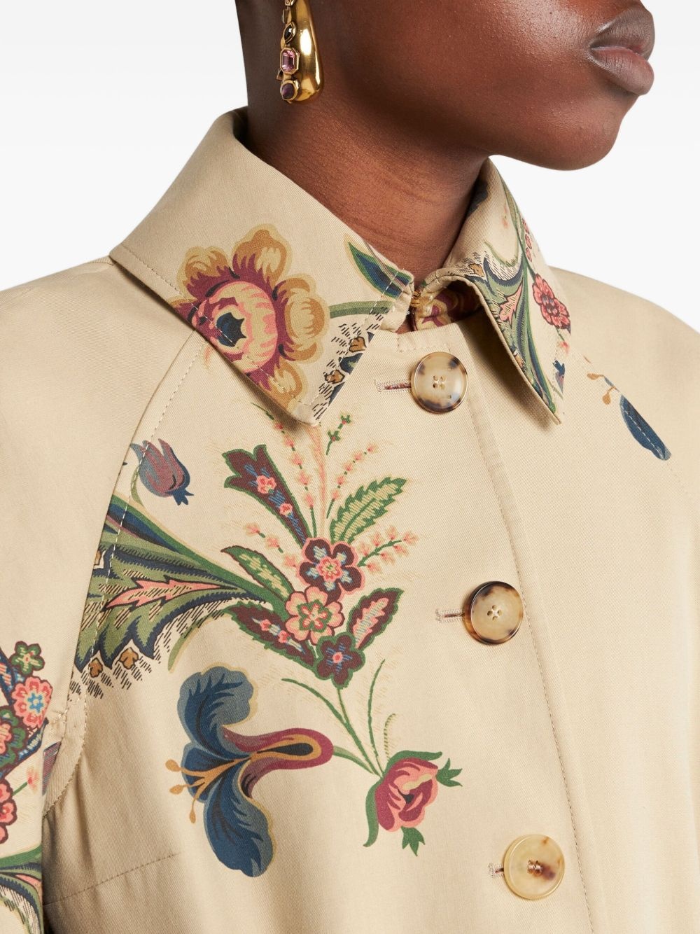 floral-print cape - 4