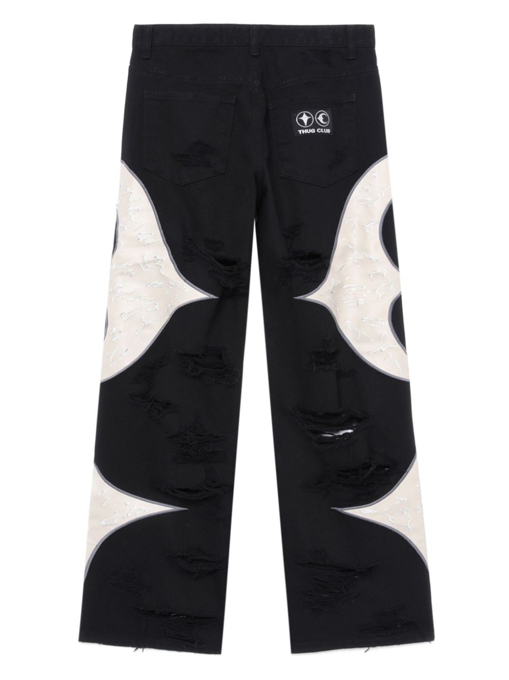 ripped straight-leg trousers - 6
