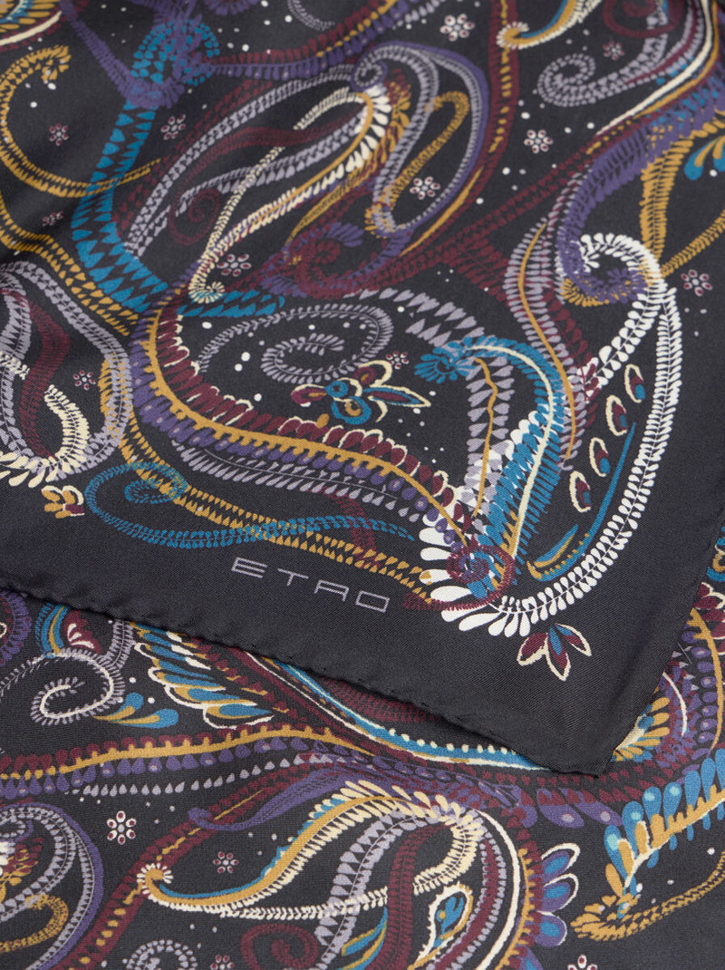 SILK SCARF WITH PAISLEY FOLIAGE MOTIF 3