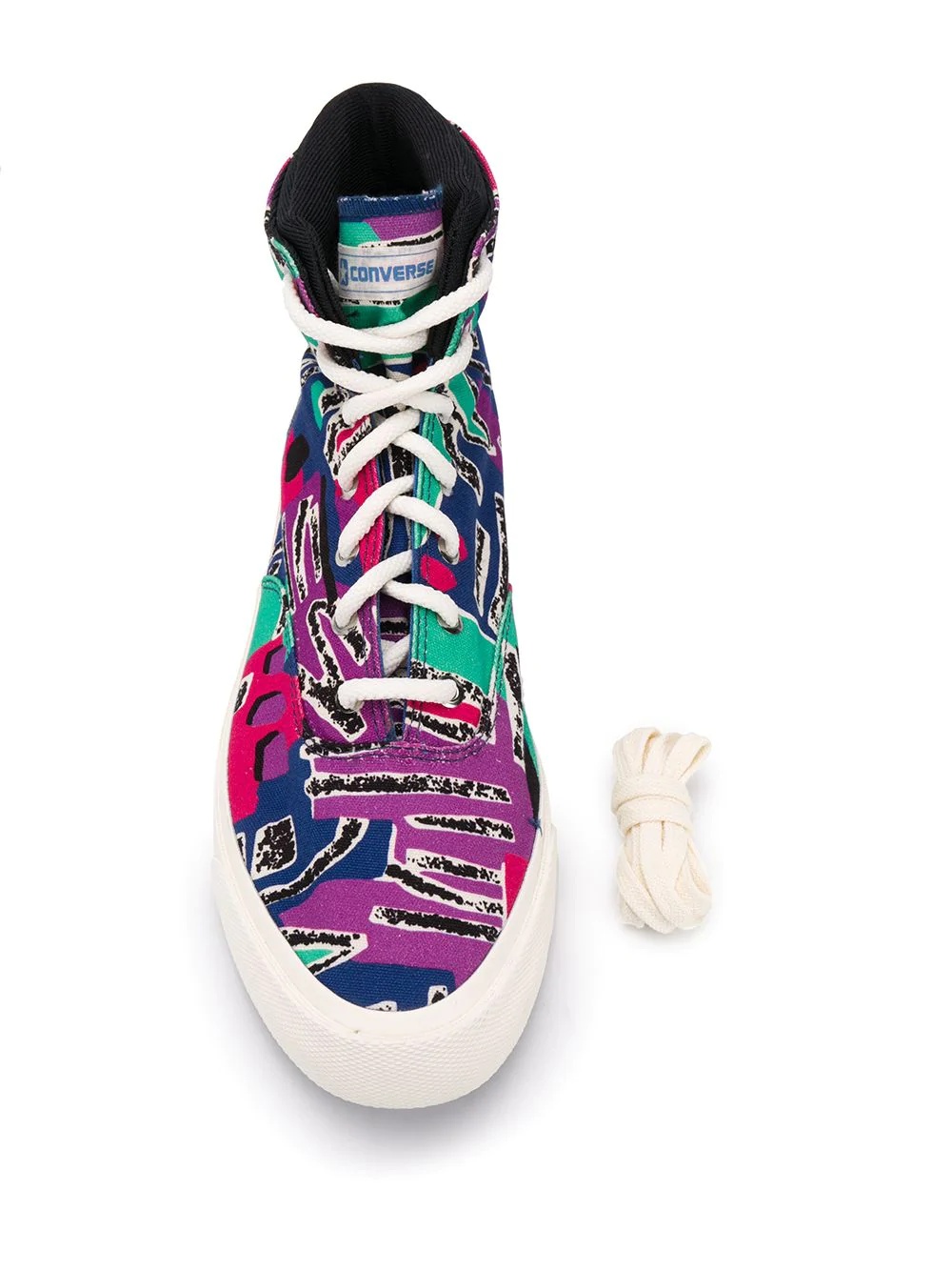 high-top abstract print sneakers - 4