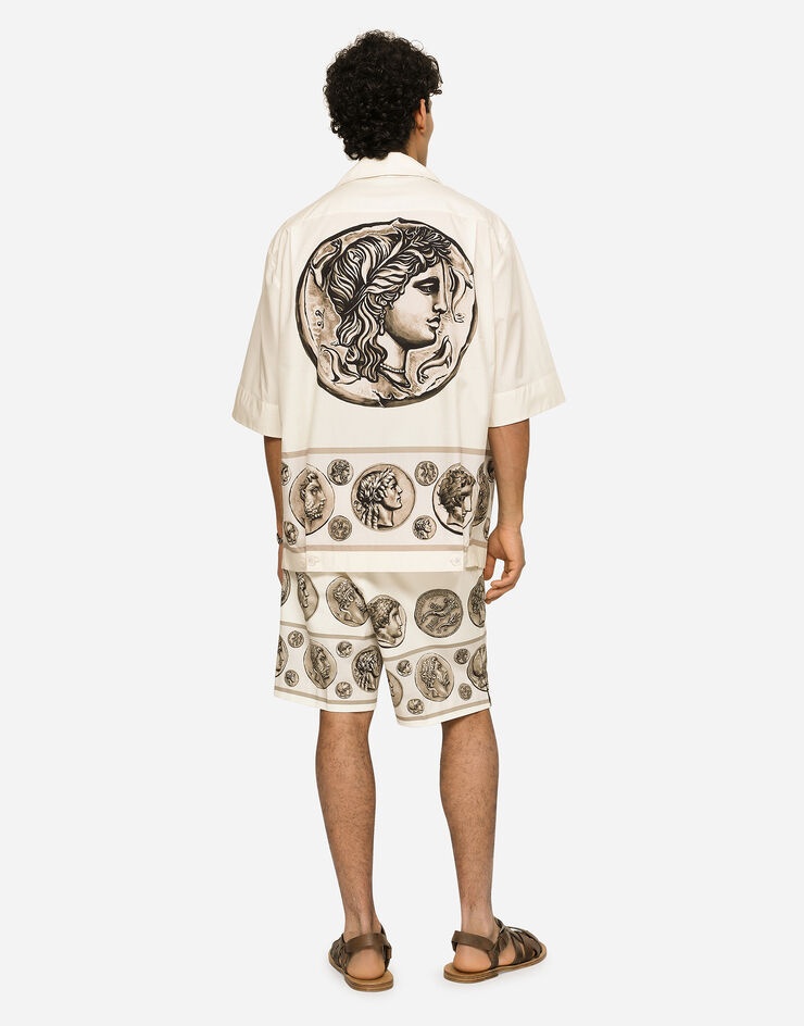 Coin print poplin Hawaiian shirt - 3