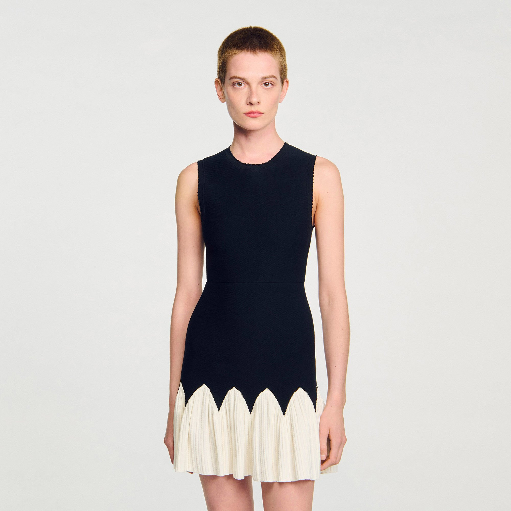 TWO-TONE MINI KNIT DRESS - 4