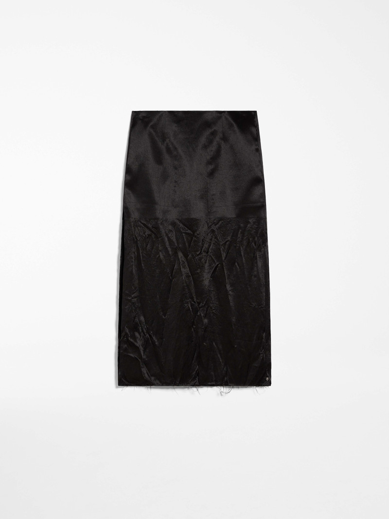 VALETTE Crinkle-look calf-length skirt - 1