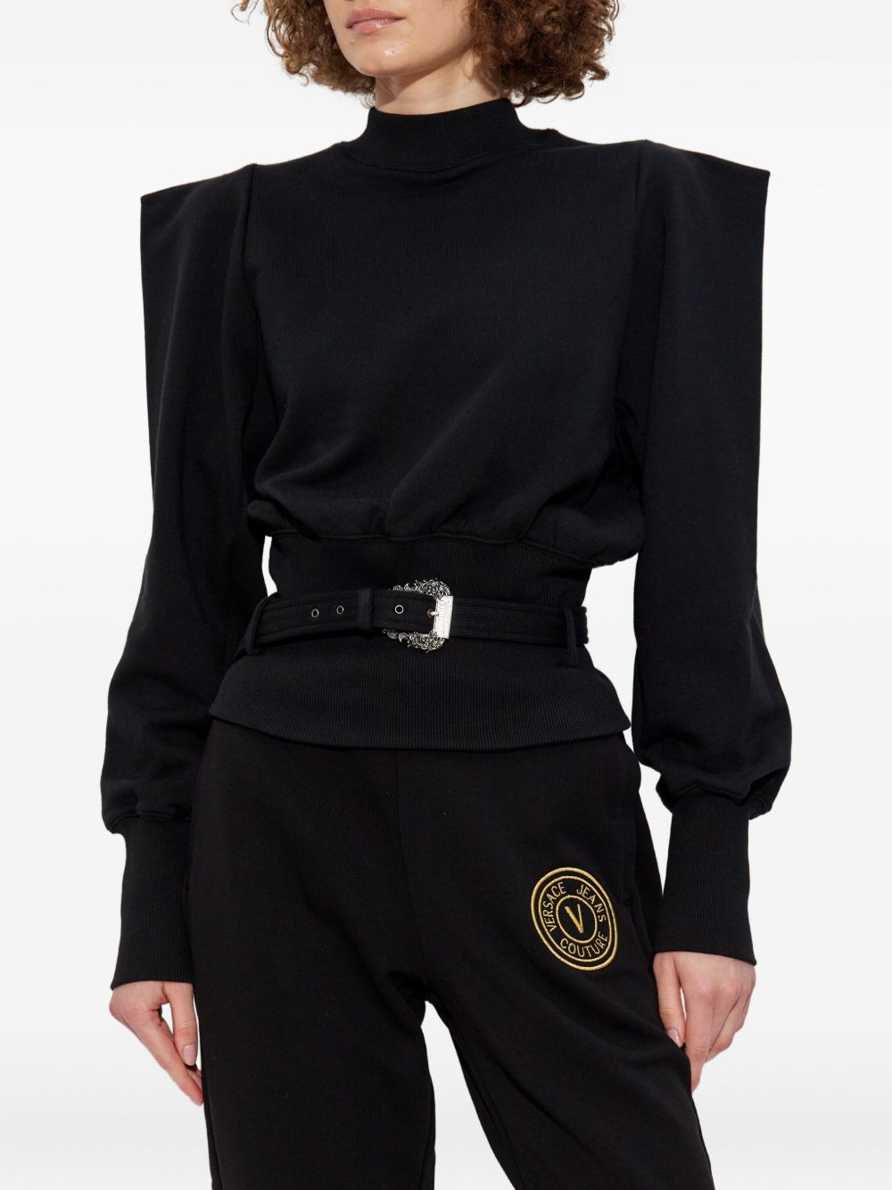 cotton belted sweatshirt - 3