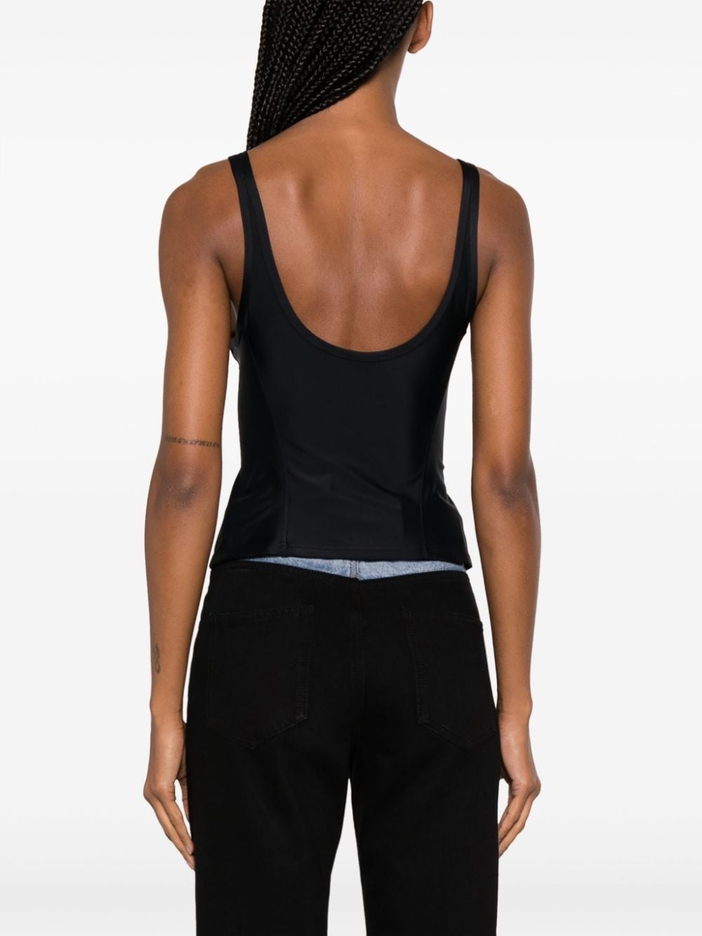 boned scoop-neck tank top - 4
