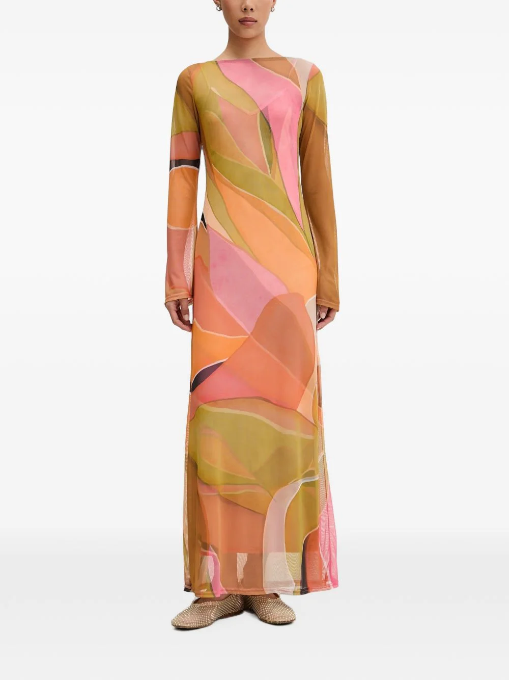 abstract-print midi dress - 1