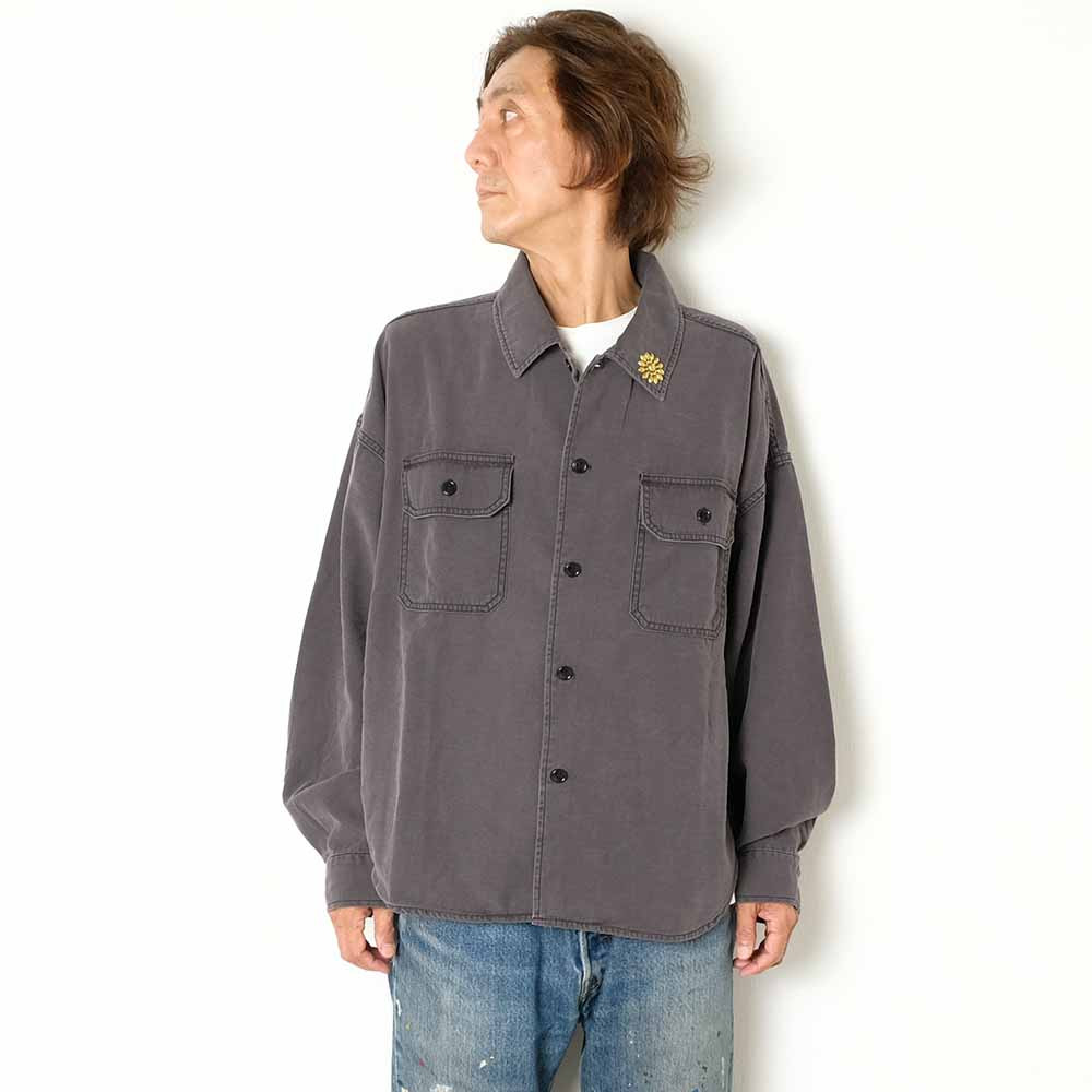 WIDE MILITARY SHIRT - Big Flower Studs - RN2043SDP - 10