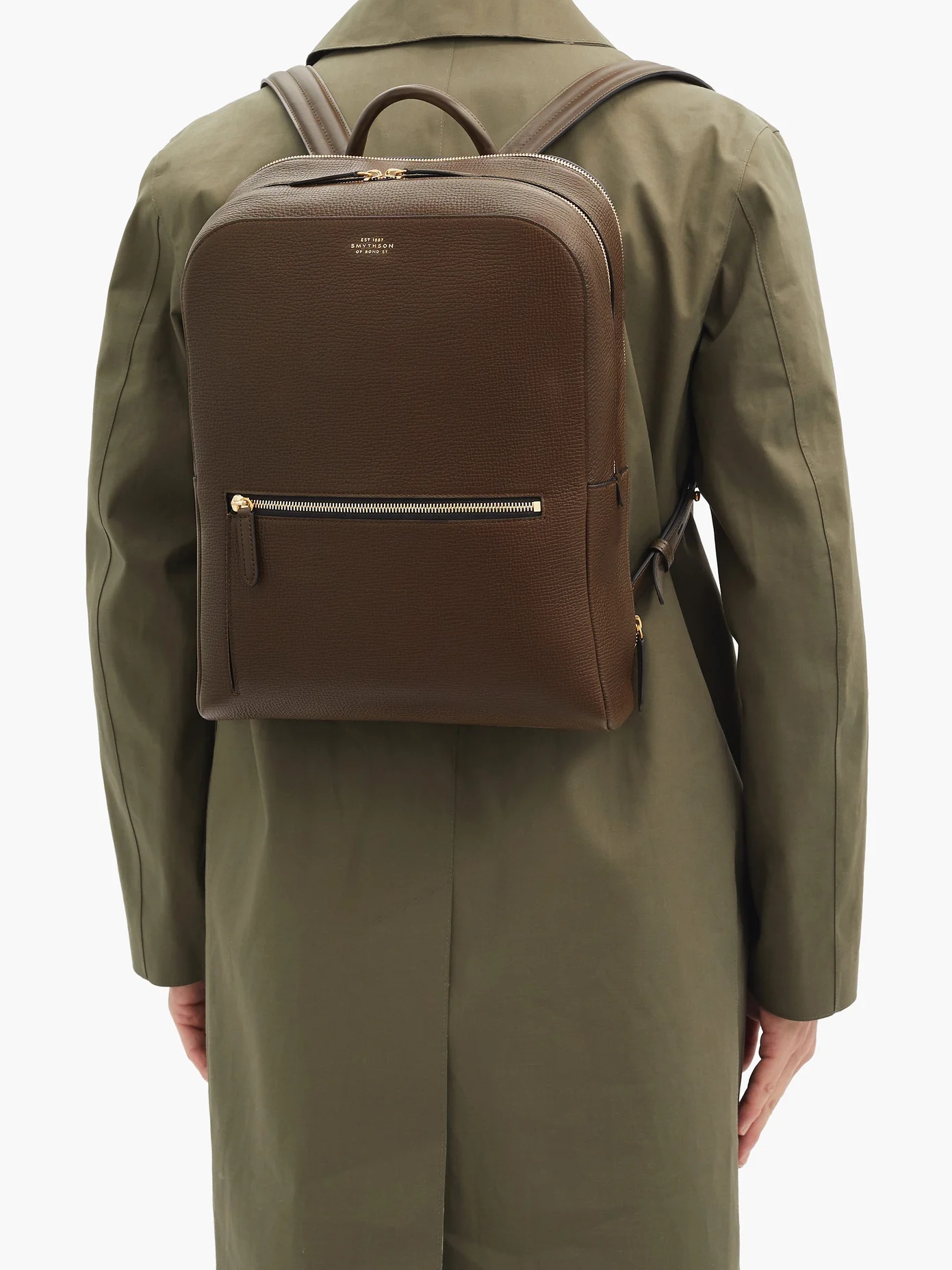 Ludlow grained-leather backpack - 3