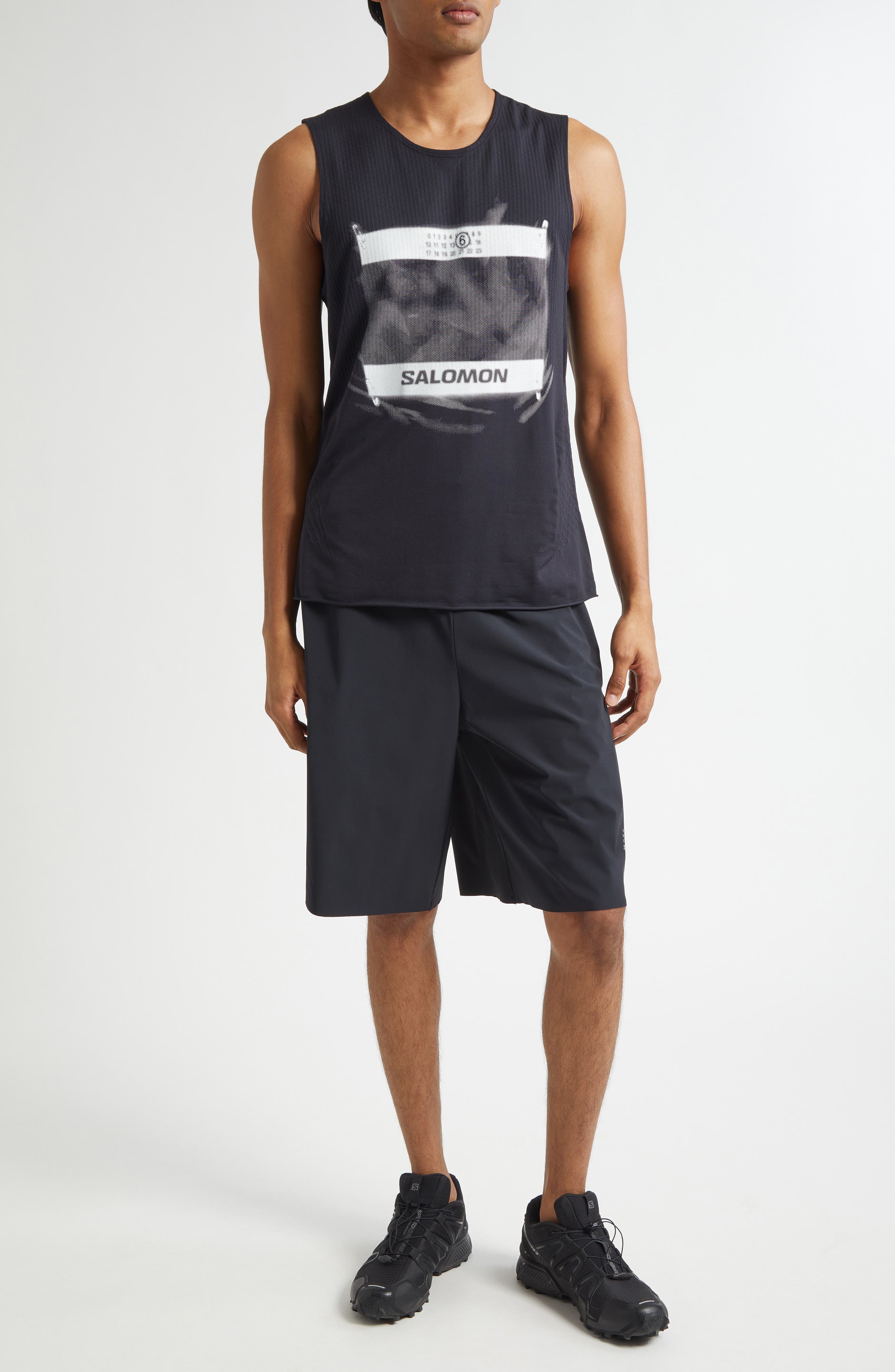 MM6 Maison Margiela x Salomon Numeric Logo Performance Tank in Deep Black at Nordstrom - 2